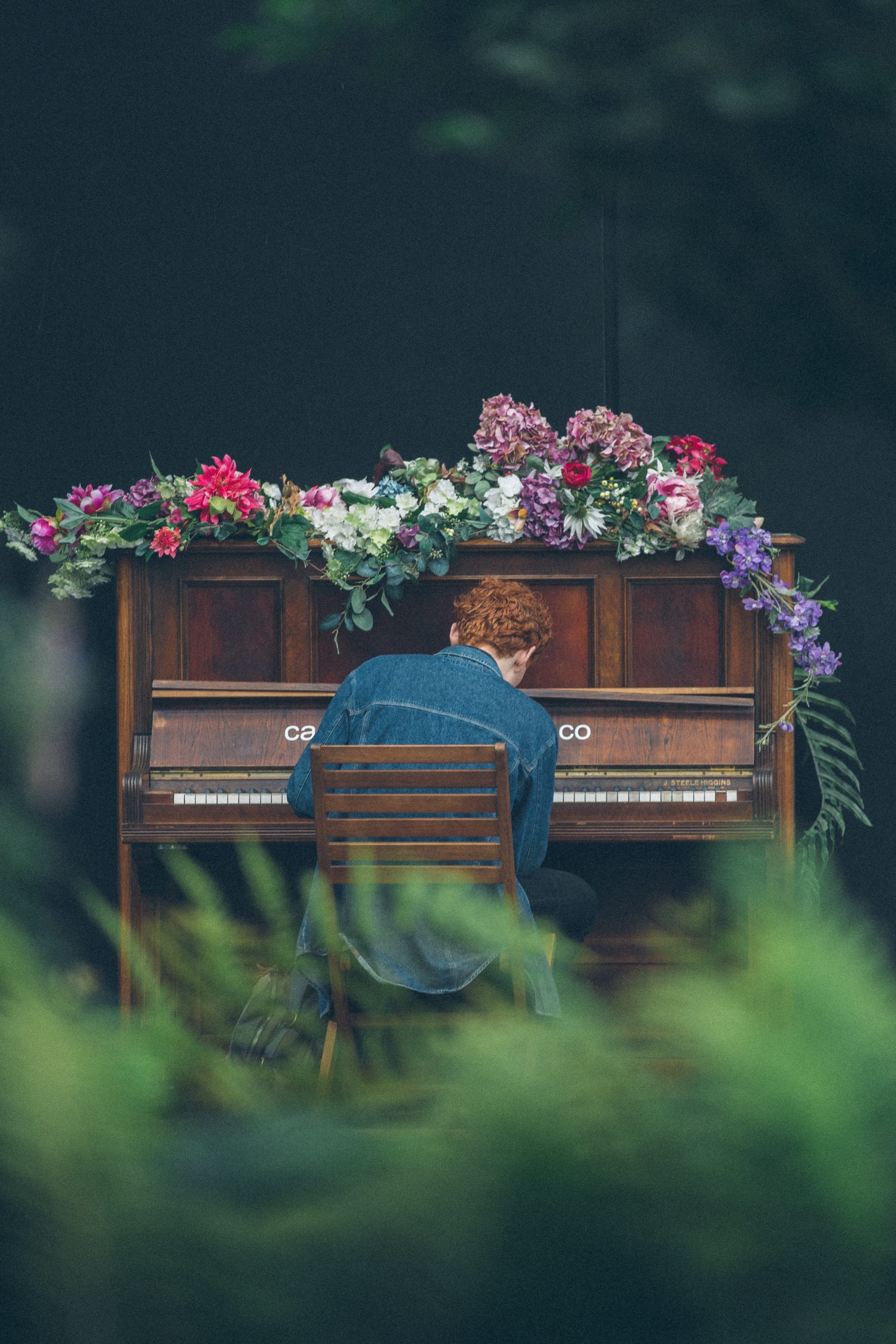 By the piano